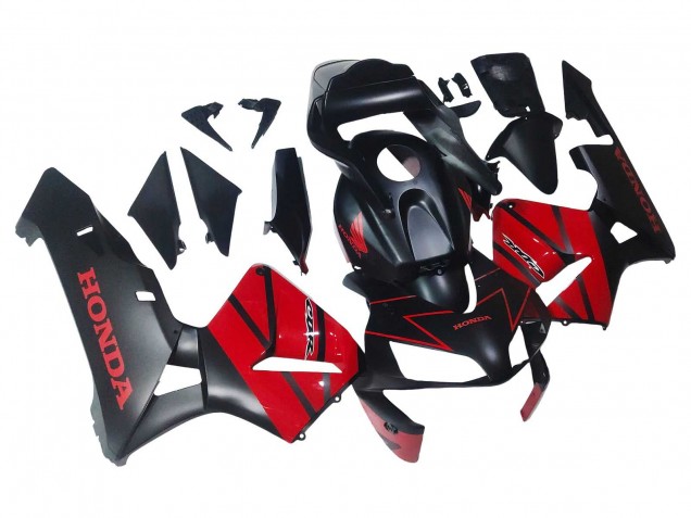 Carenado Moto Honda CBR600RR 2003-2004 - Rojo Negro Brillante Negro Mate