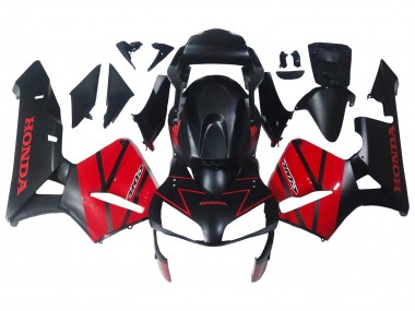 Carenado Moto Honda CBR600RR 2003-2004 - Rojo Negro Brillante Negro Mate