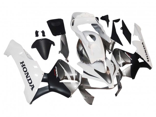 Carenado Moto Honda CBR600RR 2003-2004 - Blanco Negro Mate Carrera