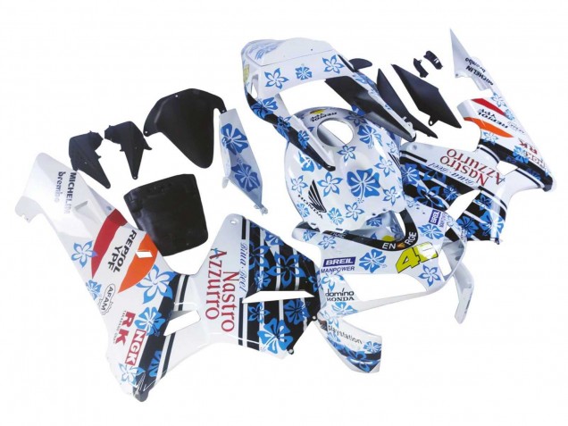 Carenado Moto Honda CBR600RR 2003-2004 - Blanco Azul Rojo Nastro Azzurro 46