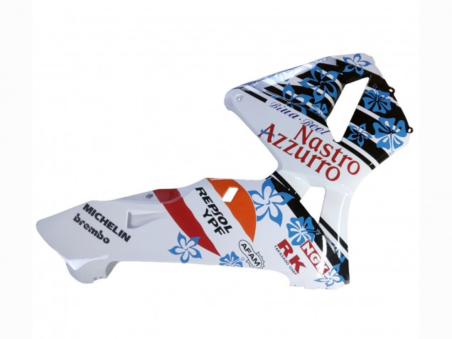Carenado Moto Honda CBR600RR 2003-2004 - Blanco Azul Rojo Nastro Azzurro 46