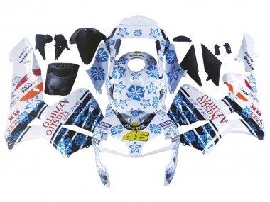 Carenado Moto Honda CBR600RR 2003-2004 - Blanco Azul Rojo Nastro Azzurro 46