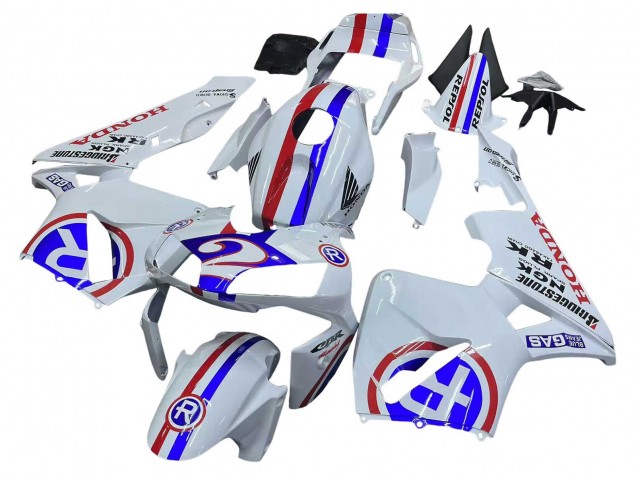Carenado Moto Honda CBR600RR 2003-2004 - Blanco Rojo Azul