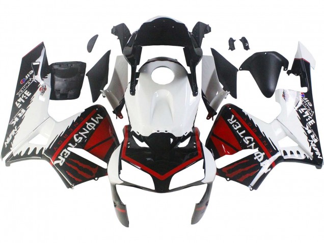 Carenado Moto Honda CBR600RR 2003-2004 - Blanco Rojo Negro Brillante Monstruo