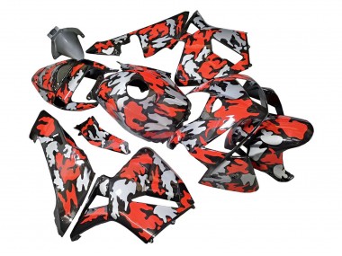 Carenado Moto Honda CBR600RR 2005-2006 - Negro Rojo Gris Camouflage