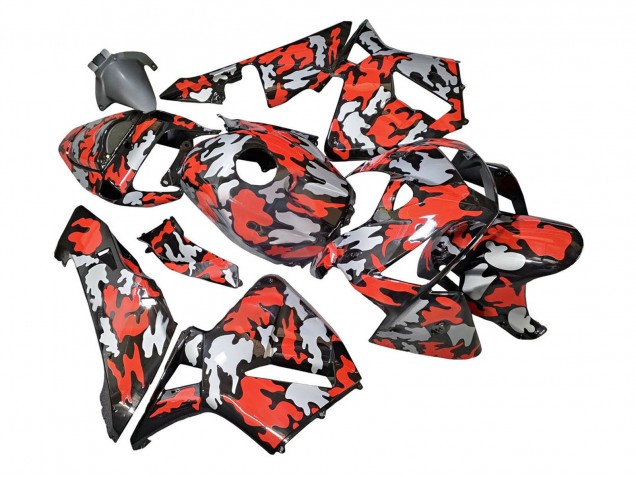 Carenado Moto Honda CBR600RR 2005-2006 - Negro Rojo Gris Camouflage