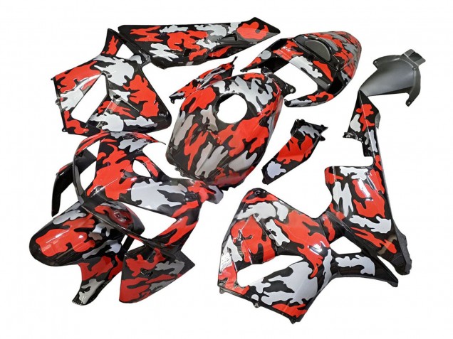 Carenado Moto Honda CBR600RR 2005-2006 - Negro Rojo Gris Camouflage
