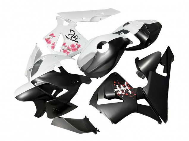 Carenado Moto Honda CBR600RR 2005-2006 - Negro Blanco Cherry Blossom