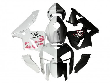 Carenado Moto Honda CBR600RR 2005-2006 - Negro Blanco Cherry Blossom