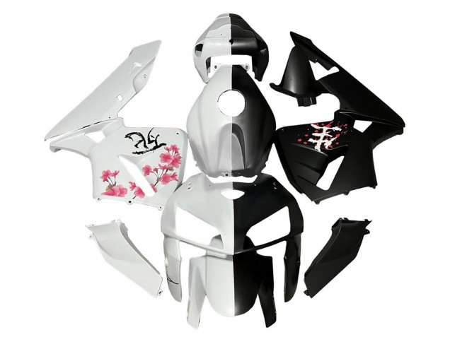 Carenado Moto Honda CBR600RR 2005-2006 - Negro Blanco Cherry Blossom
