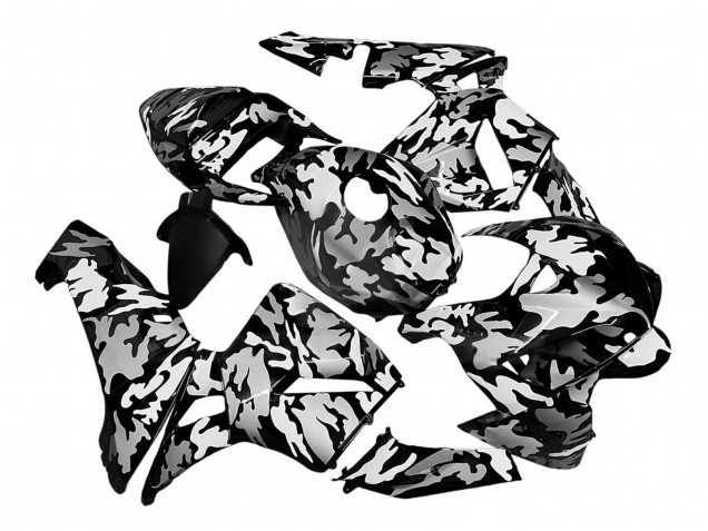 Carenado Moto Honda CBR600RR 2005-2006 - Negro Blanco Gris Camouflage