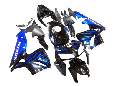 Carenados Moto Honda CBR600RR 2005-2006 - Negro Brillante Azul Llama