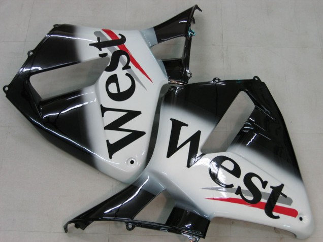 Carenado Moto Honda CBR600RR 2005-2006 - Negro Brillante Blanco West