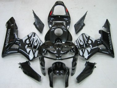 Carenado Moto Honda CBR600RR 2005-2006 - Negro Brillante Gris Llama
