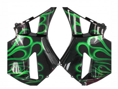 Carenado Moto Honda CBR600RR 2005-2006 - Negro Brillante Verde Llama