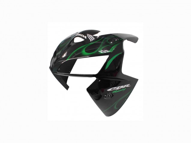 Carenado Moto Honda CBR600RR 2005-2006 - Negro Brillante Verde Llama