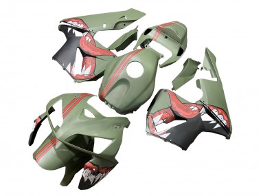 Carenado Moto Honda CBR600RR 2005-2006 - Verde Rojo Tiburón
