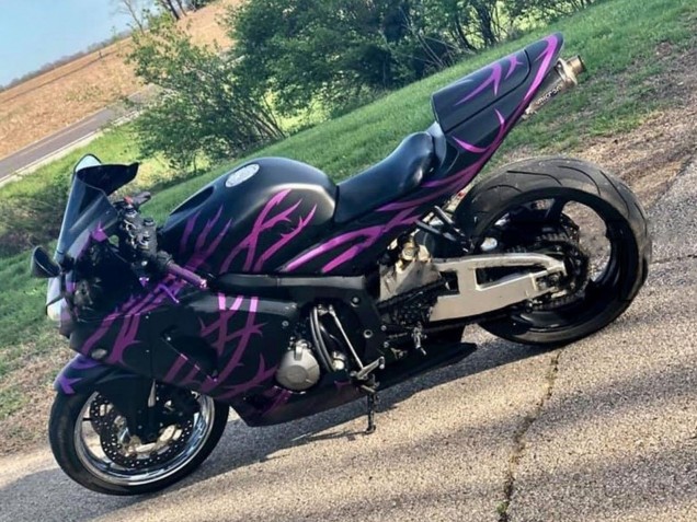 Carenado Moto Honda CBR600RR 2005-2006 - Negro Mate Púrpura