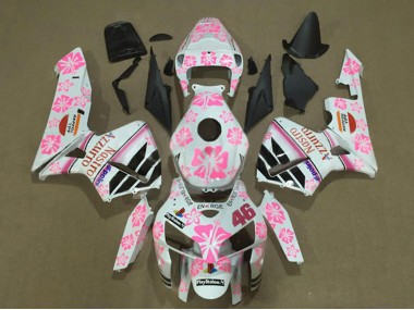 Carenado Moto Honda CBR600RR 2005-2006 - Blanco Rosa Floral Nastro Azzurro 46