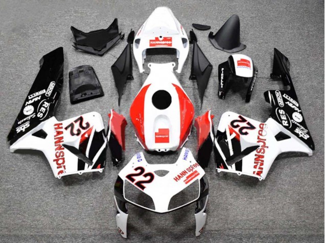 Carenado Moto Honda CBR600RR 2005-2006 - Blanco Rojo Negro Brillante HannSpree 22