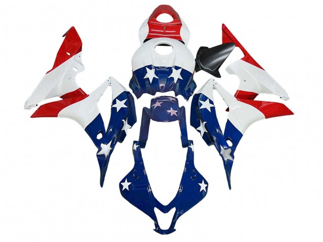 Carenado Moto Honda CBR600RR 2007-2008 - Blanco Azul Rojo Estrella