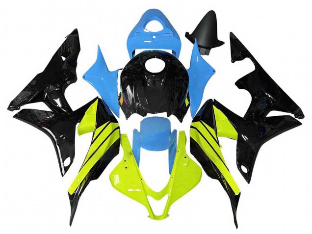 Carenado Moto Honda CBR600RR 2007-2008 - Azul Amarillo Negro Brillante