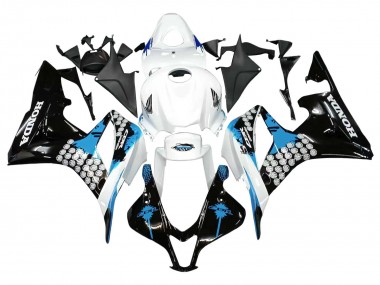 Carenado Moto Honda CBR600RR 2007-2008 - Blanco Azul Claro Negro Brillante
