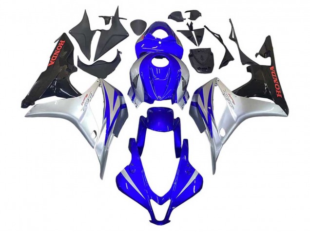 Carenado Moto Honda CBR600RR 2007-2008 - Plata Azul Negro Brillante Carrera
