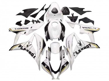 Carenados Moto Honda CBR600RR 2007-2008 - Blanco Oro Negro Brillante Playboy