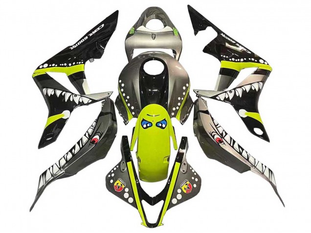 Carenado Moto Honda CBR600RR 2007-2008 - Gris Fluorescent Amarillo Tiburón