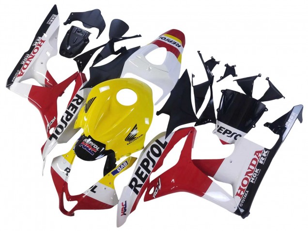 Carenado Moto Honda CBR600RR 2007-2008 - Blanco Amarillo Rojo Repsol HRC