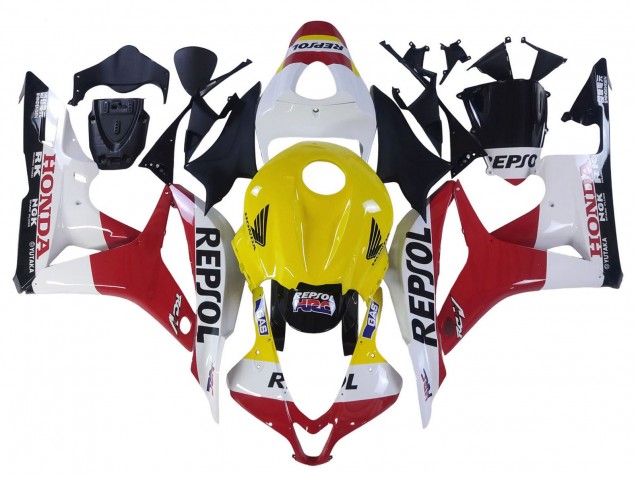 Carenado Moto Honda CBR600RR 2007-2008 - Blanco Amarillo Rojo Repsol HRC