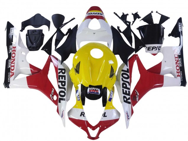 Carenado Moto Honda CBR600RR 2007-2008 - Blanco Amarillo Rojo Repsol HRC
