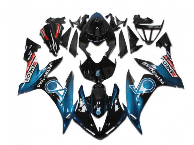 Carenado Moto Yamaha YZF R1 2004-2006 - Azul Verdoso Negro Brillante Rojo Petronas ENEOS