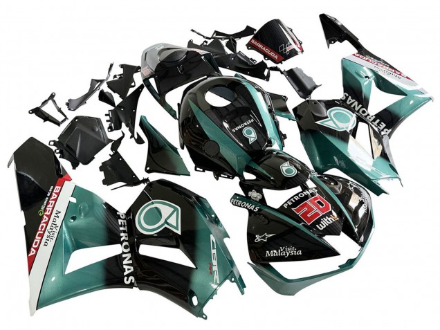 Carenados Moto Honda CBR600RR 2013-2023 - Azul Verdoso Negro Brillante Petronas 20