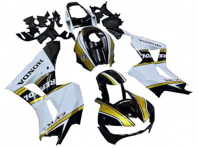 Carenado Moto Honda CBR600RR 2013-2023 - Blanco Oro Negro Brillante Repsol