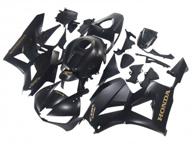 Carenado Moto Honda CBR600RR 2013-2023 - Negro Mate Oro Calcomanías