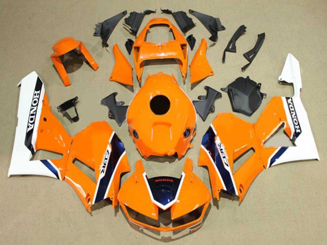 Carenado Moto Honda CBR600RR 2013-2023 - Blanco Naranja Azul Oscuro