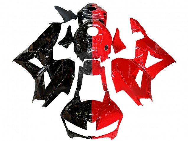 Carenado Moto Honda CBR600RR 2013-2023 - Negro Brillante Rojo Dividir
