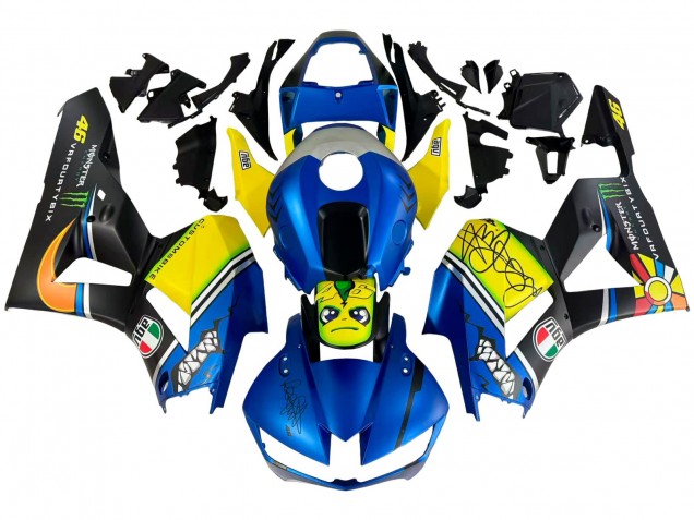 Carenado Moto Honda CBR600RR 2013-2023 - Azul Amarillo Negro Mate Verde Monstruo Tiburón