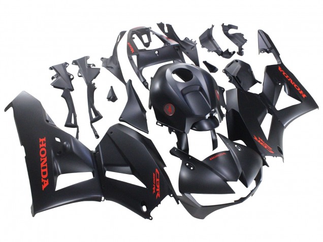 Carenado Moto Honda CBR600RR 2013-2023 - Negro Mate Rojo Calcomanías