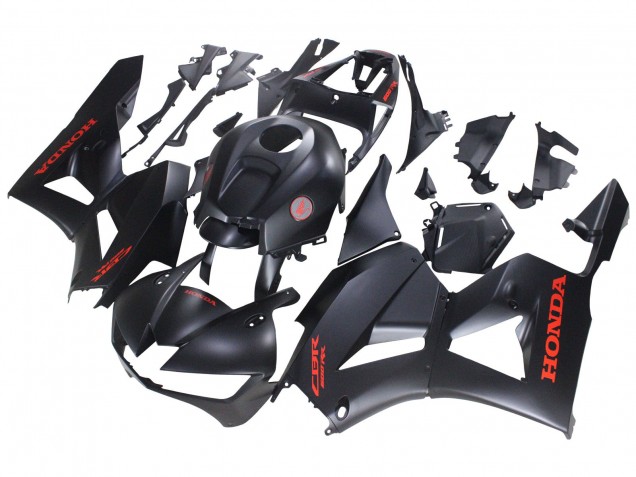 Carenado Moto Honda CBR600RR 2013-2023 - Negro Mate Rojo Calcomanías