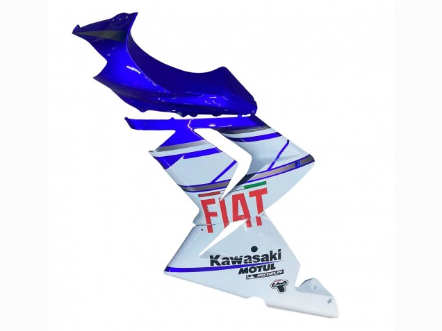 Carenado Moto Kawasaki ZX10R 2004-2005 - Azul Brillante Blanco Fiat Motul