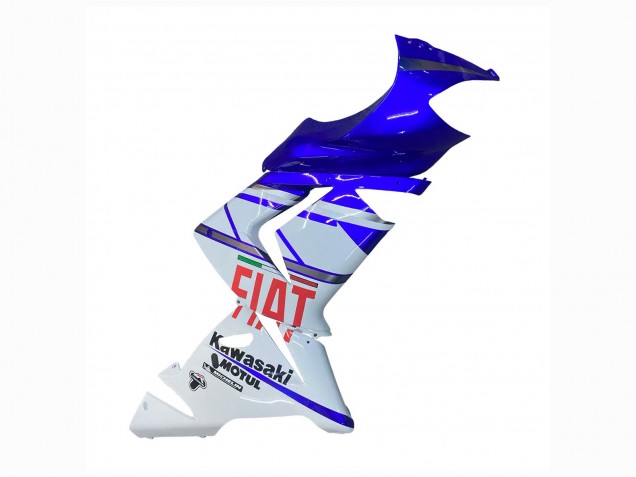 Carenado Moto Kawasaki ZX10R 2004-2005 - Azul Brillante Blanco Fiat Motul