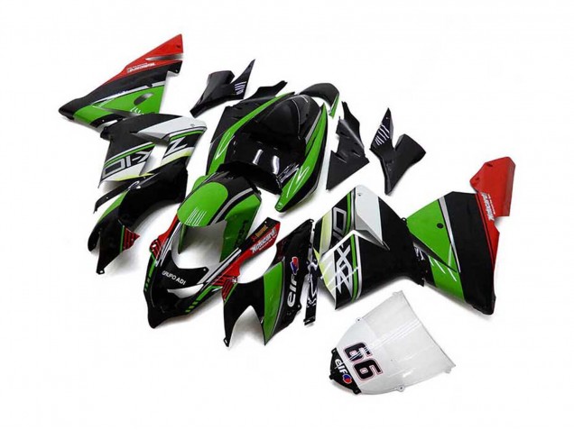 Carenado Moto Kawasaki ZX10R 2004-2005 - Blanco Negro Verde Elf