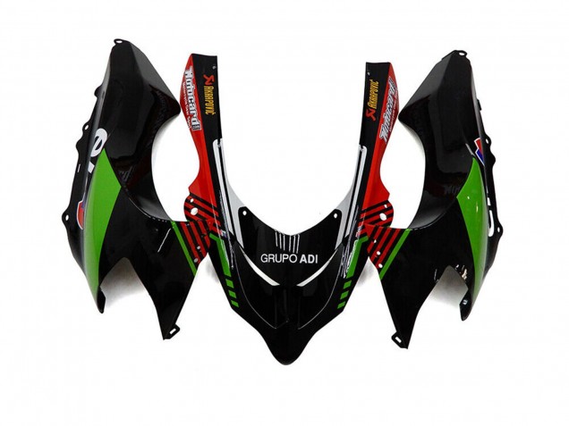Carenado Moto Kawasaki ZX10R 2004-2005 - Blanco Negro Verde Elf