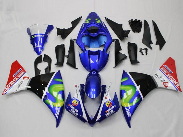 Carenado Moto Yamaha YZF R1 2012-2014 - Azul Blanco Rojo Negro Brillante Verde ENEOS Yamalube