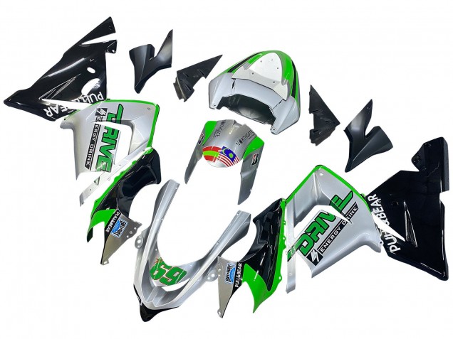 Carenado Moto Kawasaki ZX10R 2004-2005 - Verde Plata Negro 69