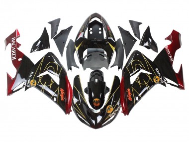 Carenado Moto Kawasaki ZX10R 2006-2007 - Negro Rojo Oro BACARDI