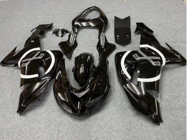Carenado Moto Kawasaki ZX10R 2006-2007 - Negro Brillante Blanco Círculo